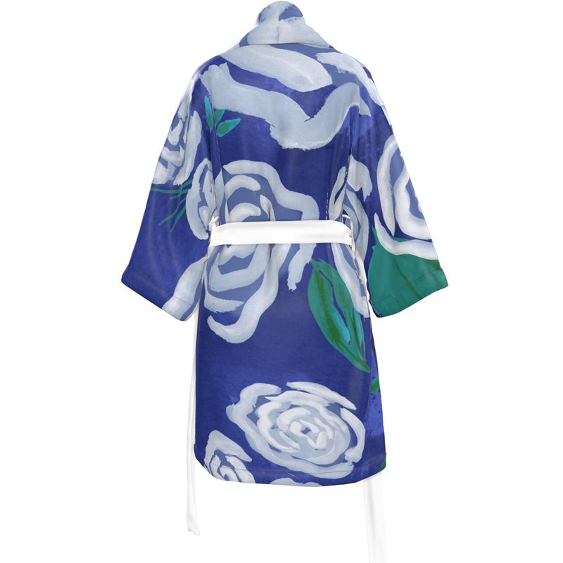 Handcrafted White Rose Kimono