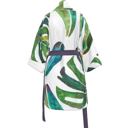 Handcrafted Tropical Leaf Kimono