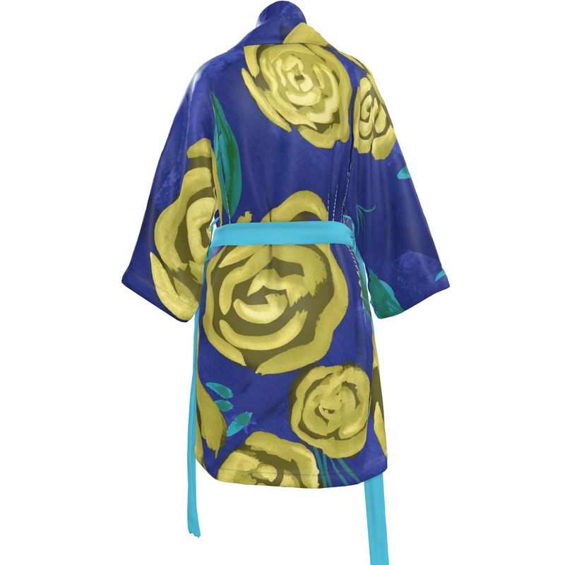 Handcrafted Yellow Tea Rose Kimono