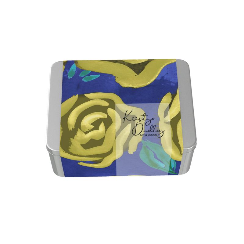 Yellow Tea Rose Gift Tin Box