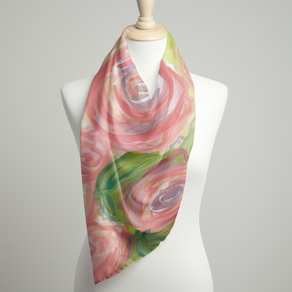 Pink Tea Rose Scarf