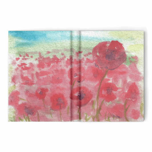 Hardcover Journal featuring Red Poppy Flowers Watercolor Art by Kristye Dudley